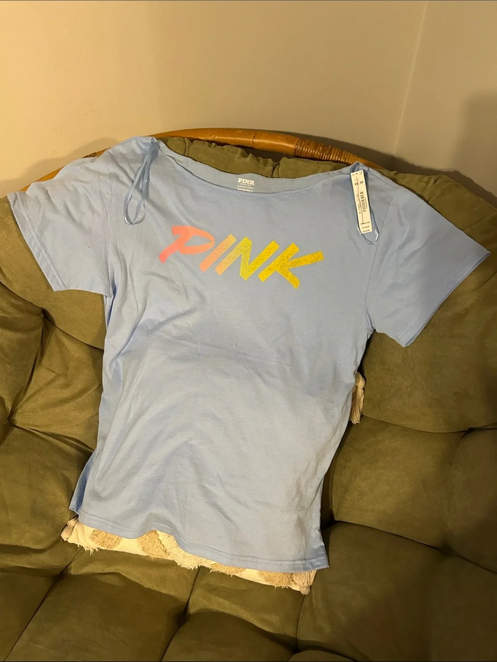 PINK Victoria's Secret Light Blue Logo Set with Multicolor Script